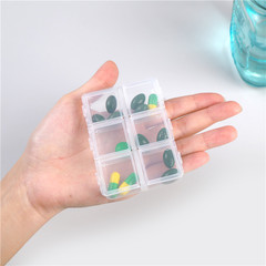 Nail Art Storage Box with Rice Beads and Diamond 6-Compartment Braille Small Parts Sample Accessories Screw Experiment Sample Divided Box