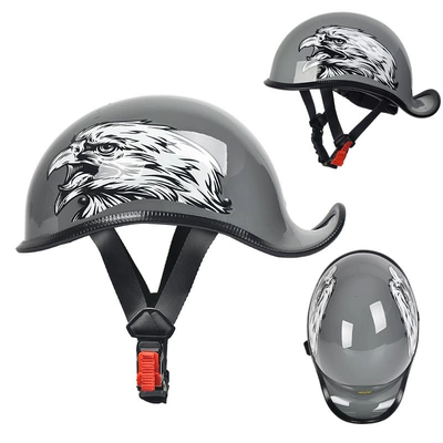 Motorcycle Safety Supplies – Men and Women, Retro Lightweight - bright-gray-eagle-mhead-circumference-55-56cm