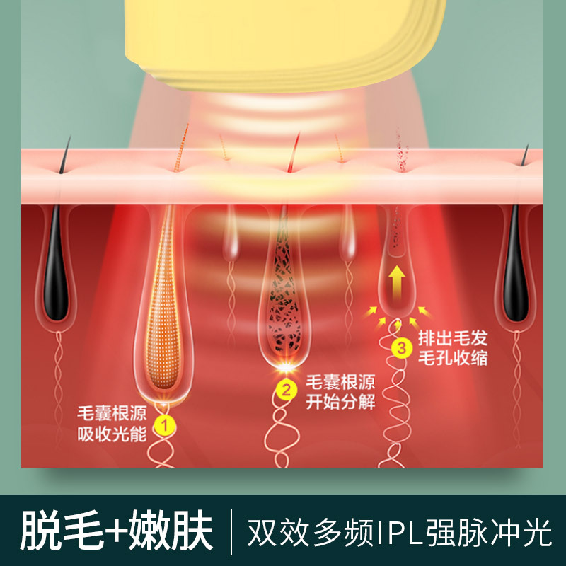 源头工厂家用手持数显无痛激光脱毛仪 电动激光女用全身脱毛器