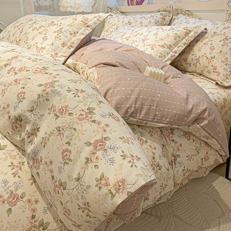 Ropa de cama de cuatro piezas de algodón de dibujos animados 100 algodón 2025 nuevo estilo ropa de cama para niños funda edredón dormitorio juego de tres piezas 4