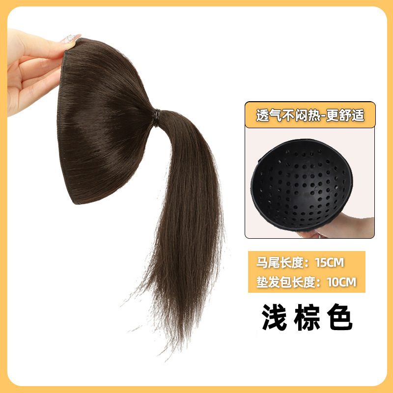 자몽 가죽 패드 헤어 가방-라이트 브라운