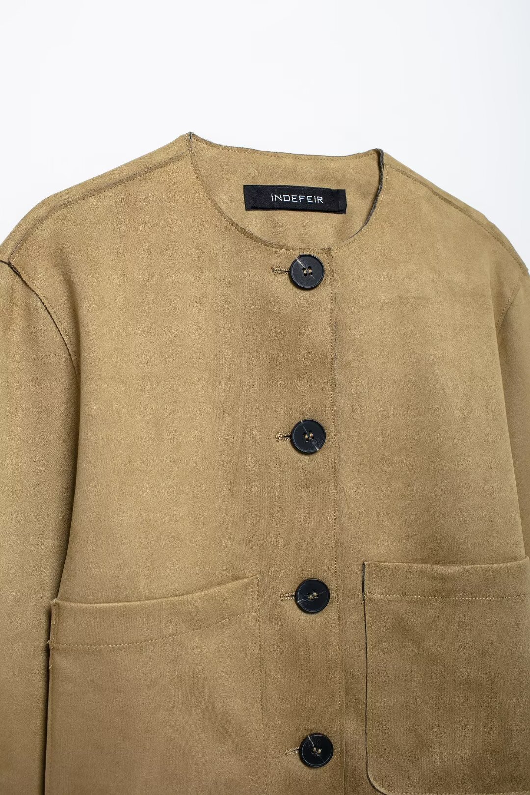 Dámske oblečenie jeseň a zima 2024 nová módna semišová bunda s textúrou_voghion.com