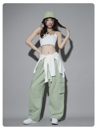 Printed Waistline Jazz Short Top Women  Spring and Autumn New Fashion Hot Girl European and American Street Style Sport Outer Wear Trendy 