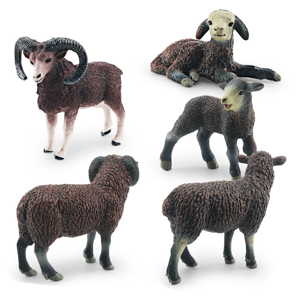 Simulación transfronteriza aves de corral granja animal oveja modelo educativo Cognición de los niños cordero de cabra juguete de decoración estática