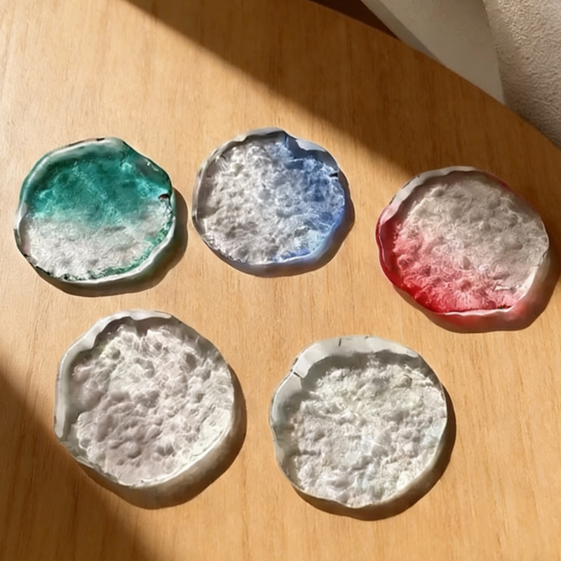 Japanese Kung Fu Tea Cup Coaster Thickeneded Ice Cube Glass Coaster Tea Ceremony Tea Coaster Water Coaster Coaster Insulation Pad