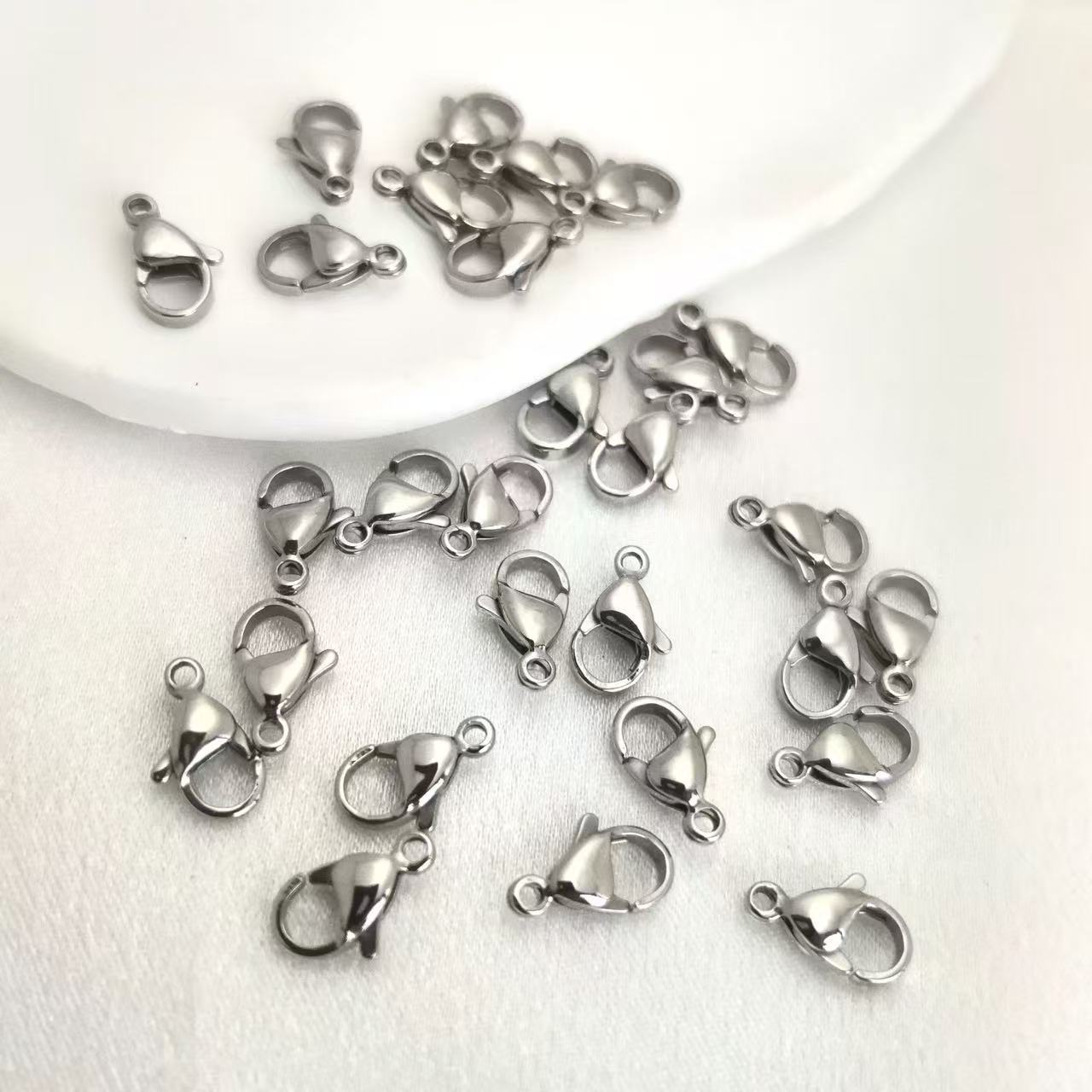 不锈钢龙虾扣钛钢瓜子扣DIY饰品项链扣配件连接扣扣子接头不掉色