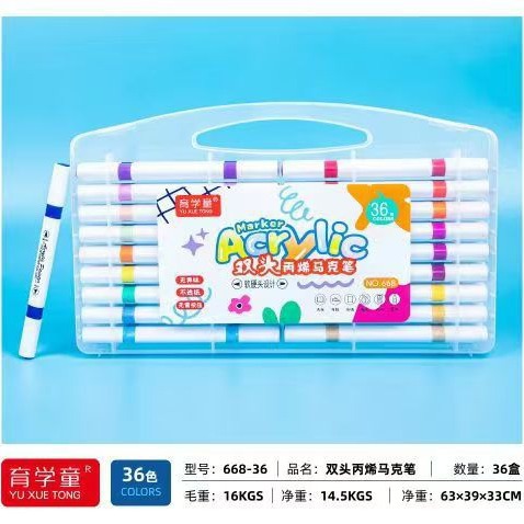 Lápiz de marcador de acrílico de cabeza suave de dos cabezas para niños pintando lápiz de pintura de acrílico para estudiantes de graffiti de color opaco lápiz de color