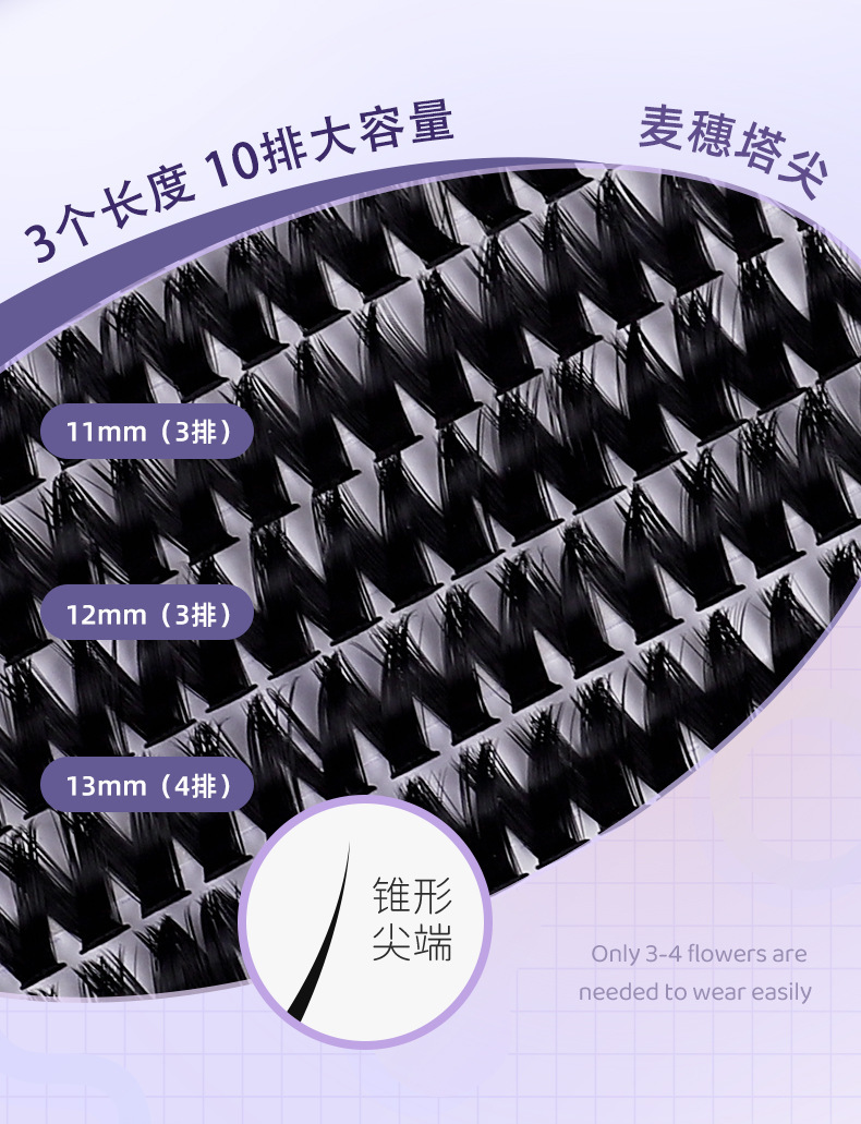 Foreign trade Fox series oblique flying simulation self-grafted single cluster false eyelashes, big eyes comfortable and natural segmented fishtail eyelashes details Picture