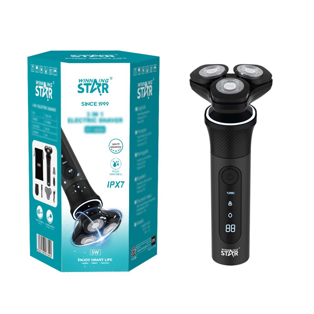 WinningStar Cross-border Type-C recargable para el hogar portátil 3 cabezales eléctrico tres en uno juego de afeitadora