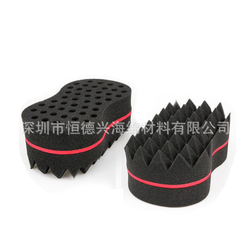 脏辫海绵刷 理发海绵 平面大孔波浪绵小孔卷发海绵 厂家批发