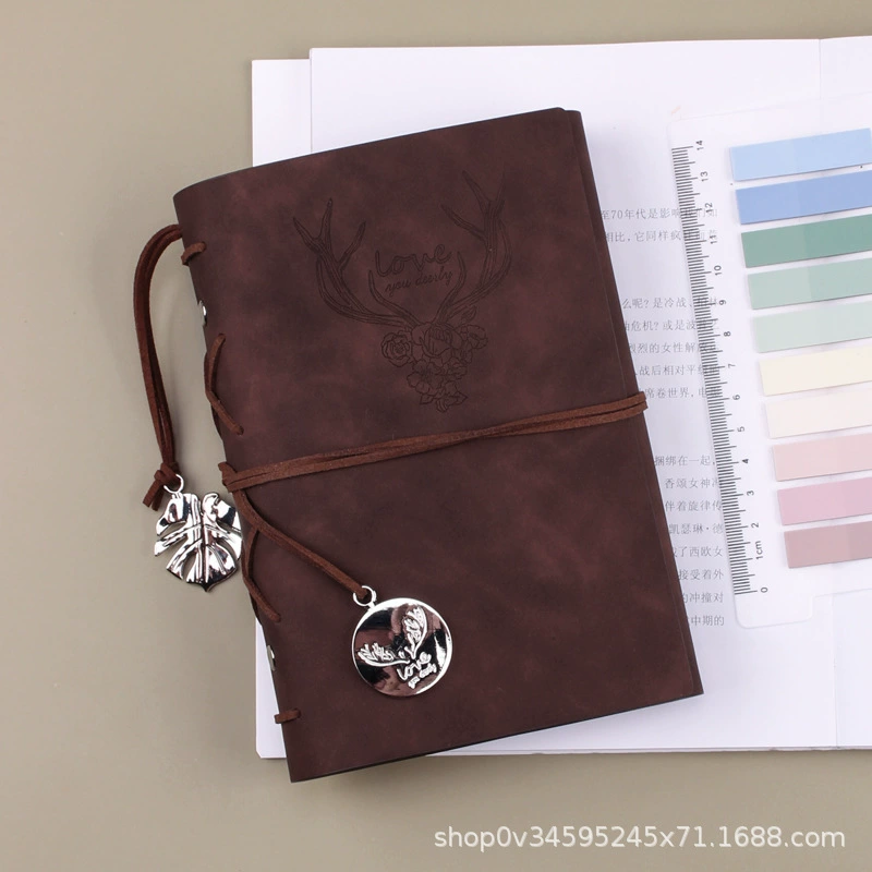 Retro pocket notebook D017, horizontal inner core with 3 storage pockets, tear-off pages