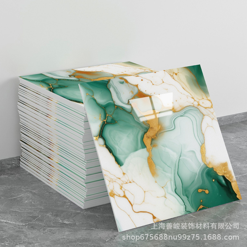 跨境出口批发30*30cm 仿瓷砖大理石纹自粘墙壁纸护墙板铝塑板贴纸|undefined