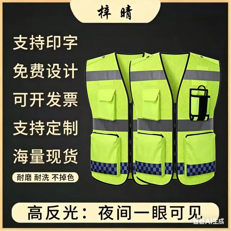 Multi-functional reflective vest with multiple pockets for duty, traffic, and security purposes, safety protective reflective clothing wholesale Multi-functional reflective vest with multiple pockets for duty, traffic, and security purposes, safety protective reflective clothing wholesale
