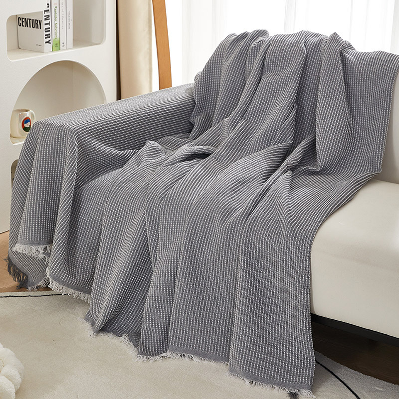 Red sólido toalla de sofá multifuncional tela antideslizante cojín de asiento cuatro estaciones toalla de punto universal cubierta a prueba de polvo