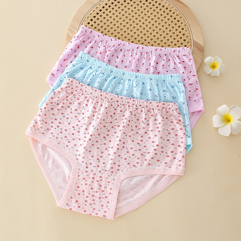 Ladieswear's Underwear Pure Cotton Middle-Aged and Elderly High-Waisted Large Size Triangle Elderly Loose Cotton Pants Breathable and Comfortable