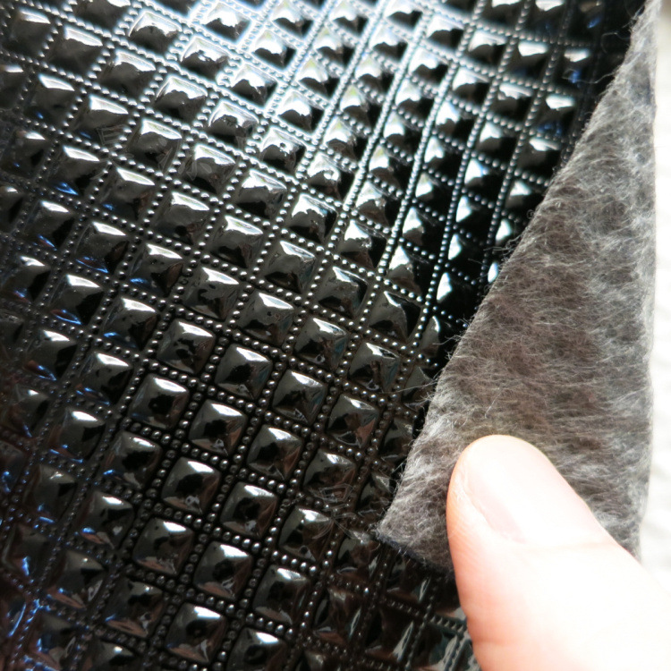 经典高光亮面小钻石纹皮革皮具收纳盒相册菜谱封面人造仿皮面料