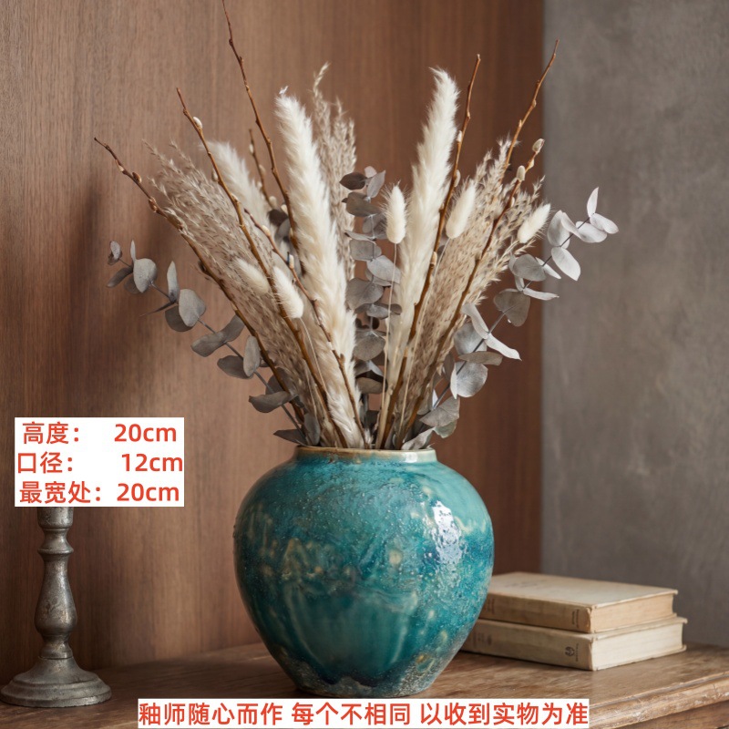 유리 그린 소형 화병 (꽃 미포함, 물 주입 가능)