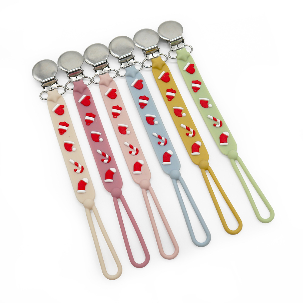 Pacifier Anti-drop Chain Clip Christmas Style Baby Toy Teeth Anti-drop Chain Baby Grinding Stick Anti-drop Rope