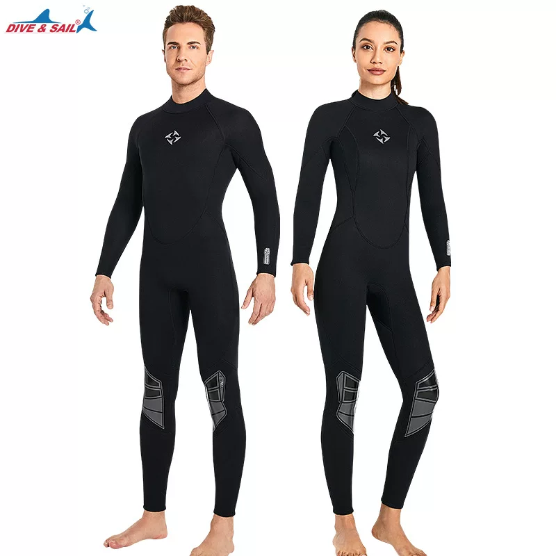 DIVE&SAIL теплый гидрокостюм 3 мм, длинный рукав, цельный, утолщенный костюм для снорклинга и серфинга, костюм от медуз