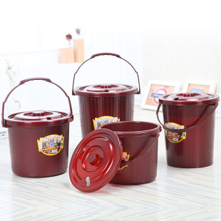 Manufacturer Supplies Thickened Plastic Tea Bucket with Lid and Filter Layer Round Tea Bucket Large Capacity Tea Trash Can