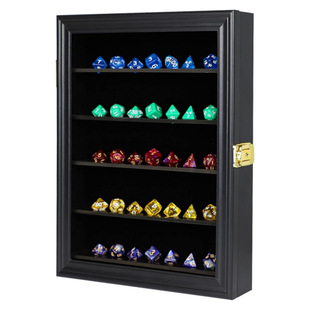Cross-border wooden dice display frame acrylic baffle opening and closing cabinet hanging storage rack art knife exhibition collection