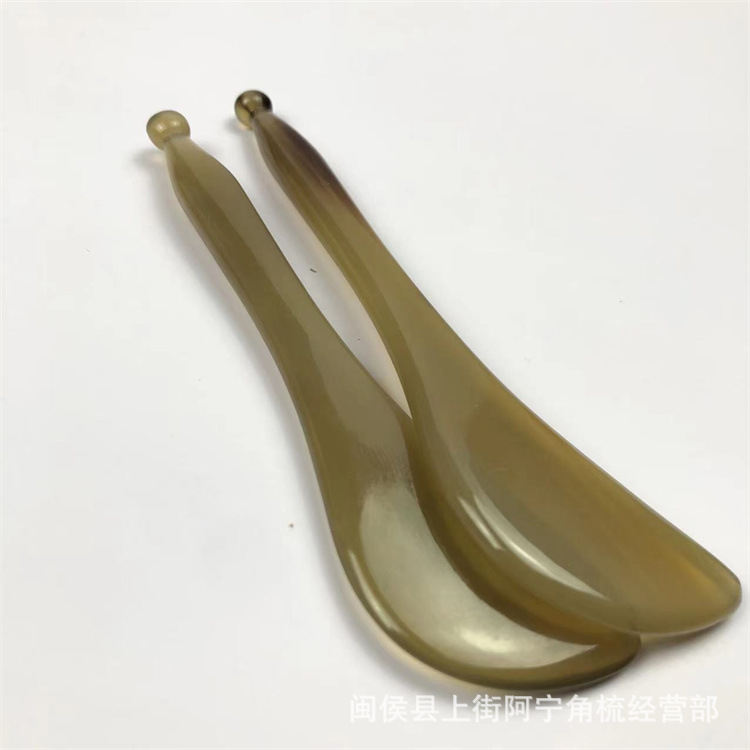 Horn Gua Sha Acupoint Massage Stick 12cm Tendon Plucking Tool for Eye and Body Care overview