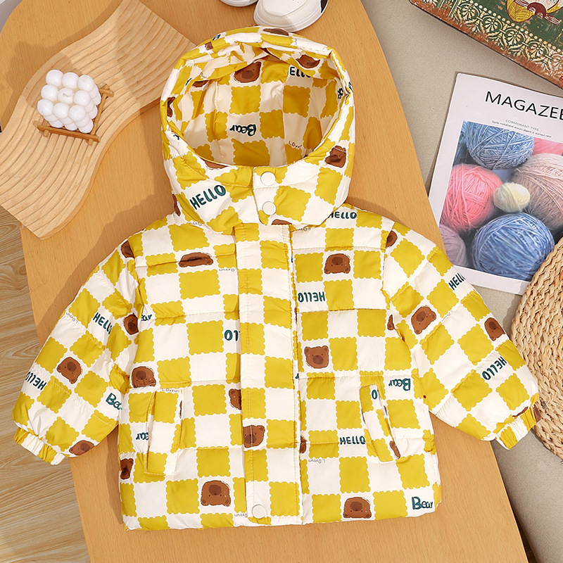 Chaqueta de algodón de plumón para niños de Amazon más chaqueta de invierno de terciopelo para niños 2022 nueva chaqueta de algodón para bebés y niños