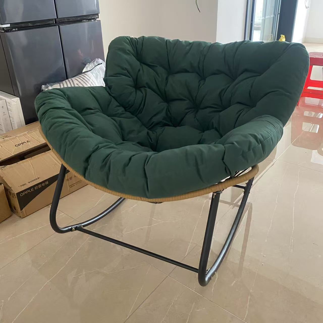Bird's Nest Rocking Chair Cradle Light Luxury Rocking Chair Nordic Living Room Balcony Cyber Popular Rattan Chair Rocking Chair Oversized Adult Rocking Chair