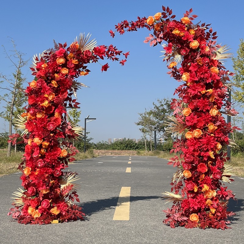 新型結婚祝い道具牛角羊角門鉄芸花芸アーチ棚アーチ形屋外芝生結婚式象牙門|undefined