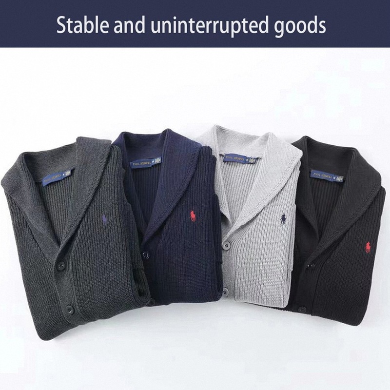 Cross-Border Wholesale of New Winter Men's Knitwear with Shawl Collar, Thickened and Warm, Business Casual Sweater for Men, Pure Cotton