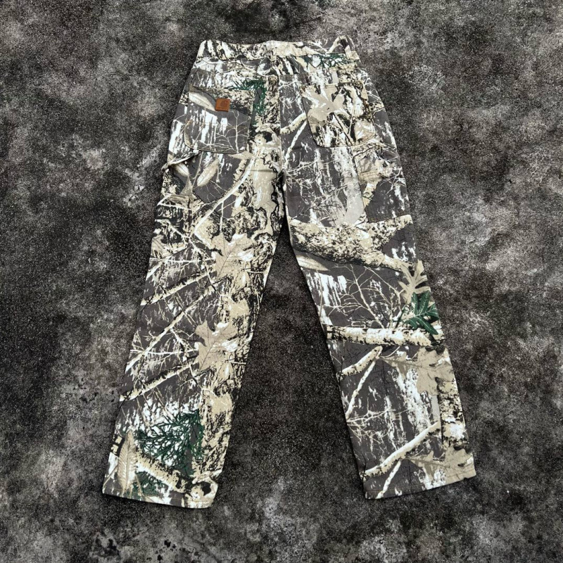 Carhartt Solid Quality Embroidered Logo Logging Pants Heavy Washed Distressed Work Pants Couple Style