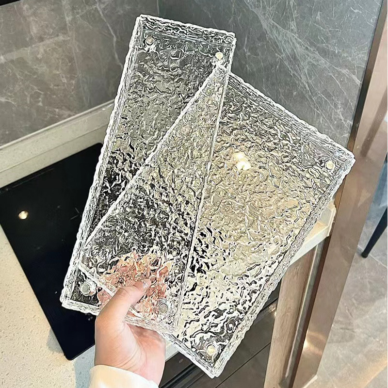 高颜值亚克力有机玻璃条纹细纹石头纹水波纹展示架置物盒装修加工