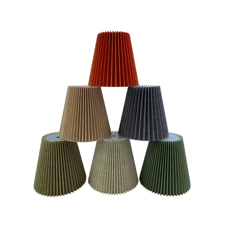 Pantalla de lámpara plisada artesanal de lino de calidad, pantalla de lámpara de estilo ins simple moderna, pantalla de lámpara de tela multicolor cálida