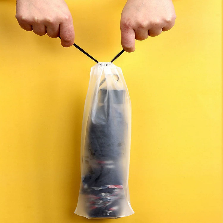 Umbrella, waterproof hermetic plastic storage bag on lanyard