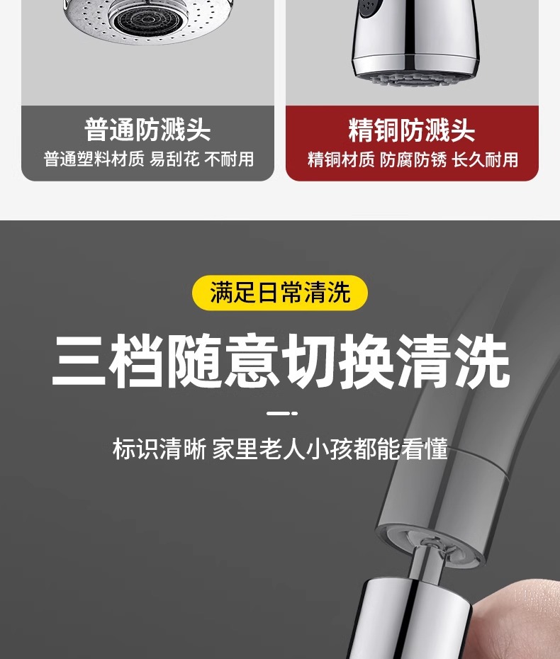Kitchen faucet splash-proof water extension device, sink universal joint for extending, special universal nozzle shower head Item Picture