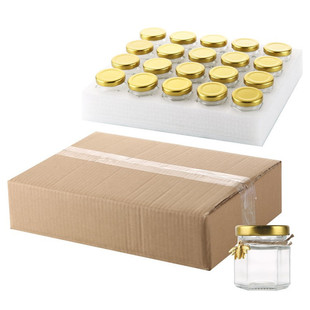 Factory direct small size honey bird's nest set bottle Amazon glass honey jar 25ml honey bottle 35ml jam