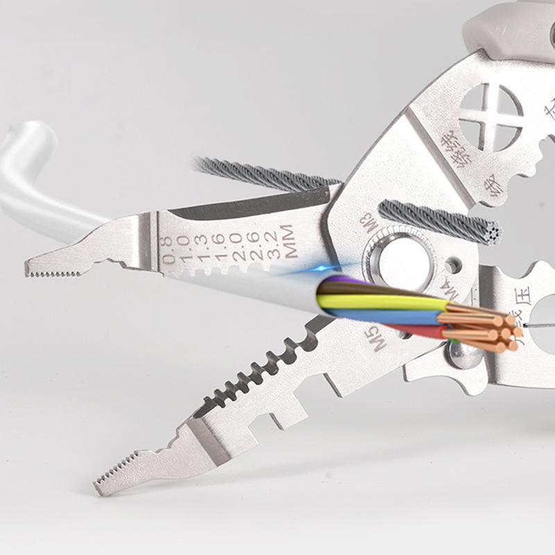 Pelacables multi-función multi-fronterizo alicates eléctricos multifunción bobinado de distribución de alambre pelado de alambre de corte Alambre de electricista Pelacables