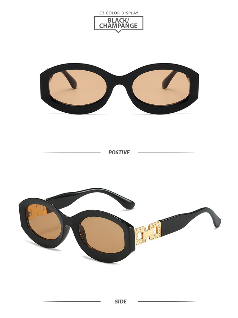 Sunglasses Classification Retro Oval Ac UV400 Protection Oval Frame Full Frame Women's Sunglasses