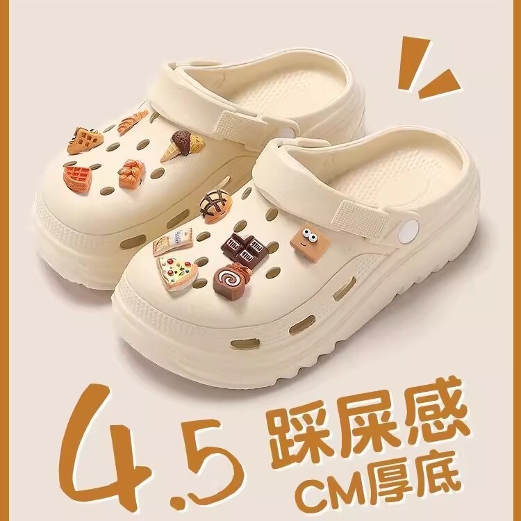 Eva Hole Shoes Women's 2024 New Summer Dung-feeling Beach Non-slip Outwear Slippers Women's Thick Sole Eva Hole Shoes Women's 2024 New Summer Dung-feeling Beach Non-slip Outwear Slippers Women's Thick Sole