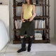 Ranwear can't resist the thin tension! Quality Wool 50 Tencel V-Neck Single-breasted Knitted Hanging Neck Vest