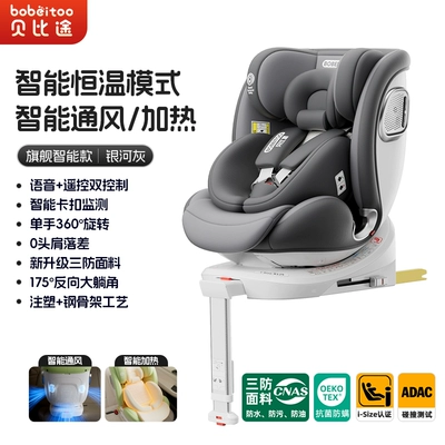 Car child safety seat, Child Seat for Car, Baby - flagship-smart-edition-galaxy-gray-ventilation-heating-anti-flip-support-legs
