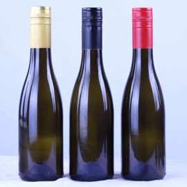 玻璃空瓶子葡萄酒瓶187Ml饮料瓶375ML深茶色密封玻璃瓶果酒洋酒瓶