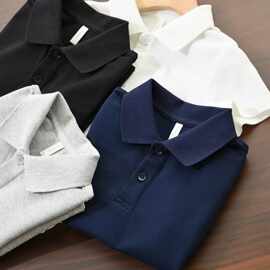 童装男童夏季衣服儿短袖T恤休闲宽松上衣翻领透气运动T恤源头批发