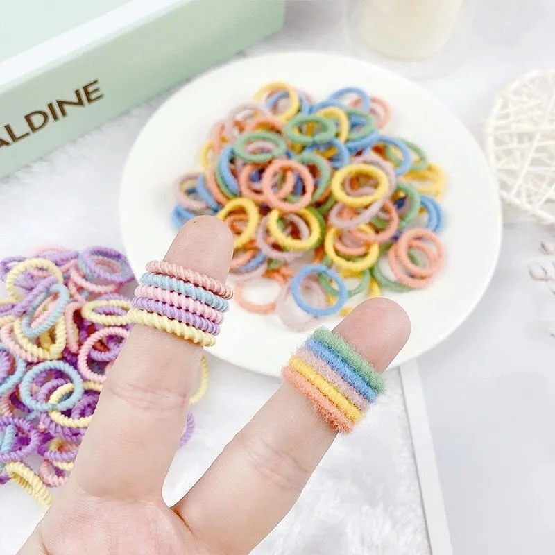Children's base harmless small hair rope with pigtail