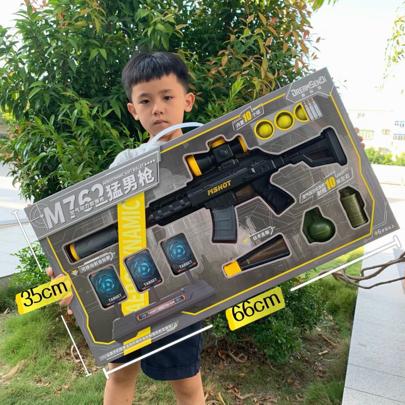 Caja de regalo grande pistola de bala blanda 98k juguetes de pollo AWM juguetes de francotirador M416 modelo regalo para niños