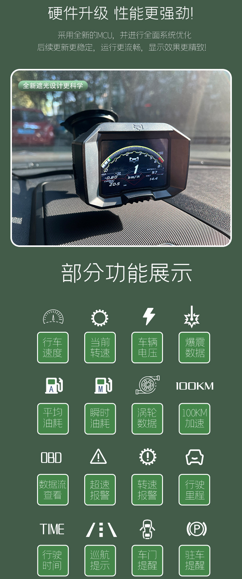 MAGICIAN MAGICIAN LCD meter car universal OBD meter speed turbine meter water temperature meter F936 meter