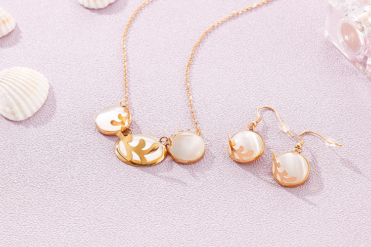 stainless steel necklace earrings jewelry set wholesale