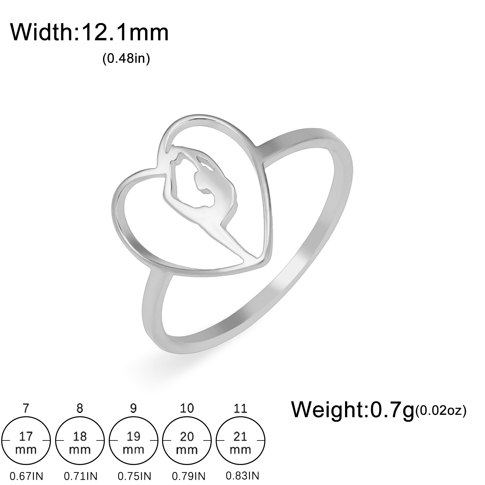 새로운 18K 골드 컬러 간단한 우아한 여성의 스테인레스 스틸 사랑 체조 반지 휴일 웨딩 파티 보석