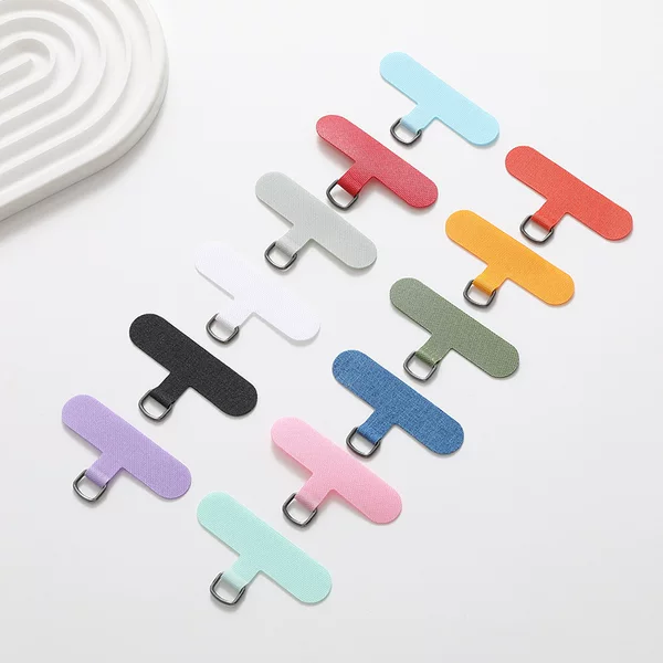 Mobile Phone Case T-Shaped Clip-On Back Sticker with Colorful Curing Cloth, Universal Non-Deformable Universal Phone Lanyard Pad D-Ring Accessories