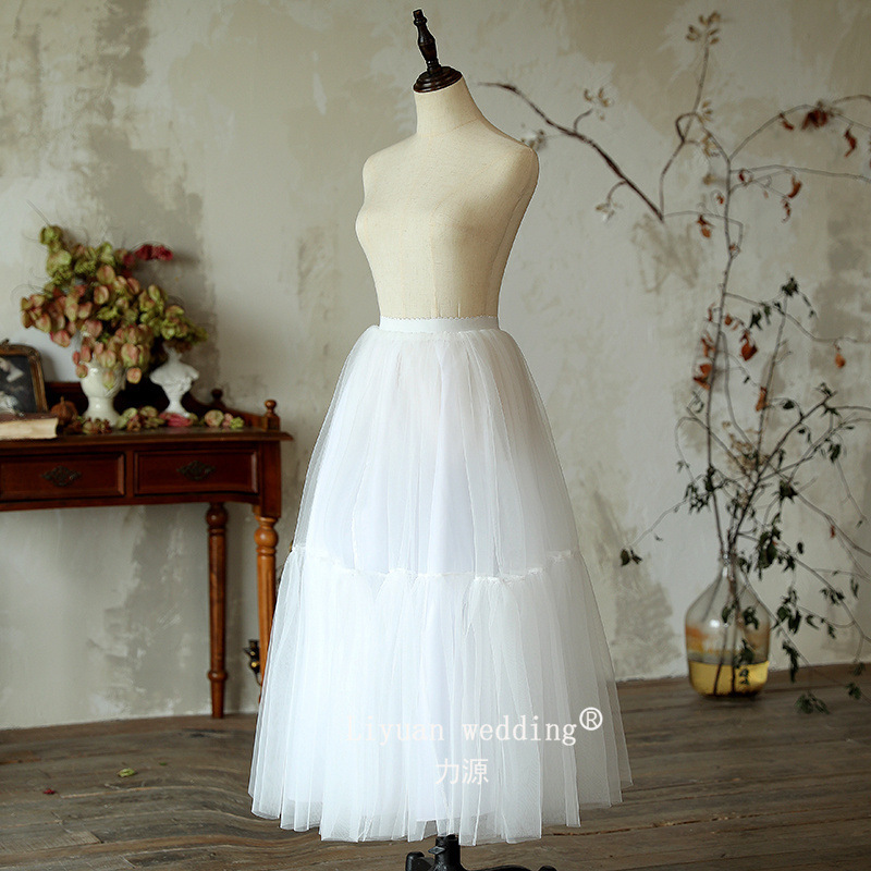 Prom Wedding Cake Skirt with Inner Support, Mid-Length High-Waisted Slimming Look Tulle Fluffy Lolita Boneless Soft Gauze Skirt Support Prom Wedding Cake Skirt with Inner Support, Mid-Length High-Waisted Slimming Look Tulle Fluffy Lolita Boneless Soft Gauze Skirt Support